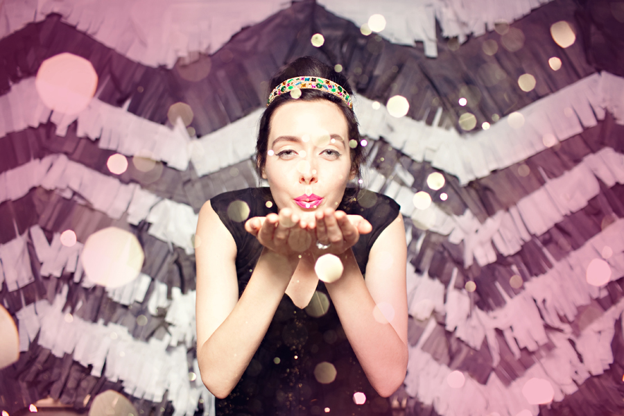 girl with gold glitter and sparkles